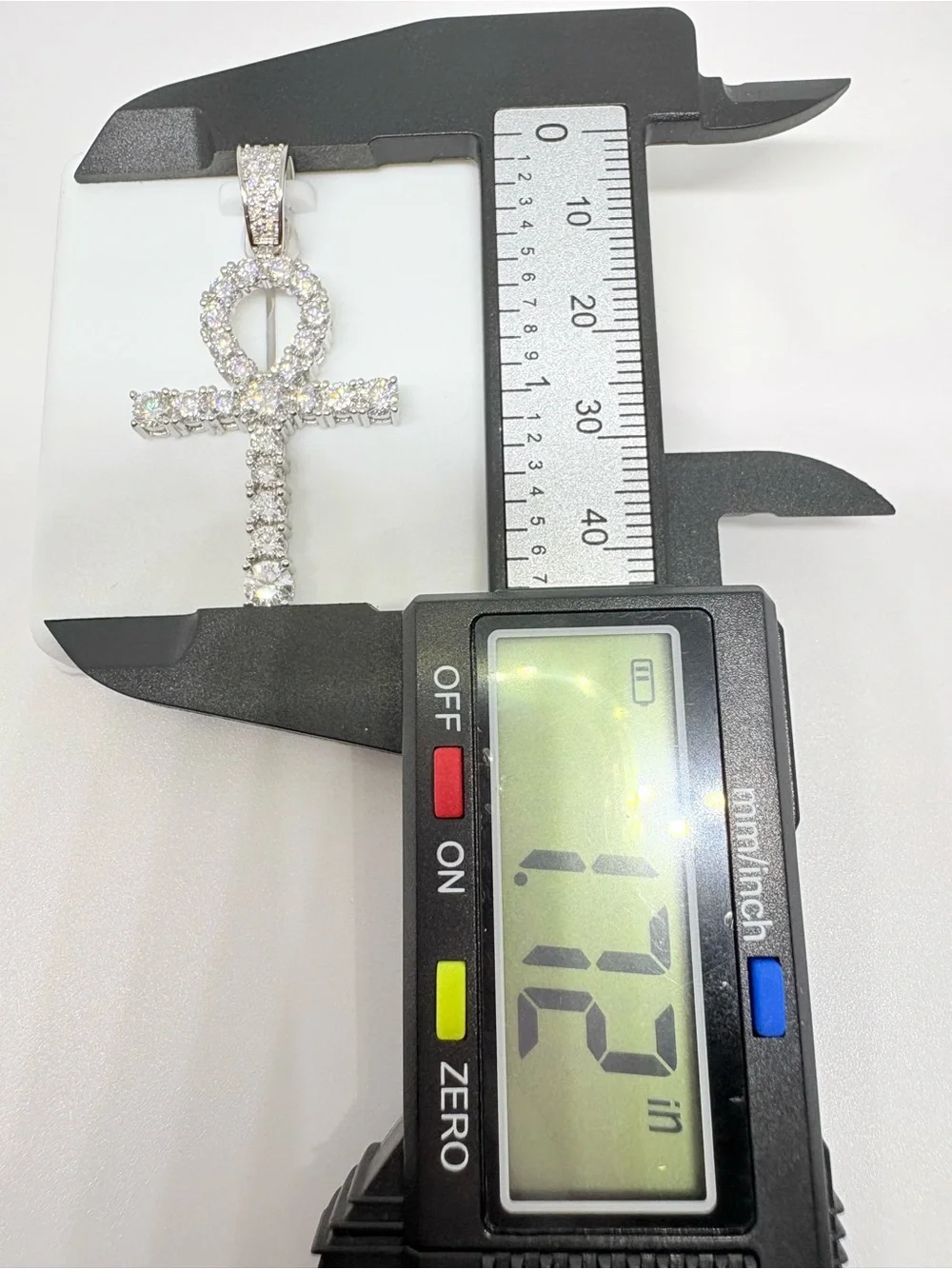 Sterling Silver Moissanite Ankh Pendant